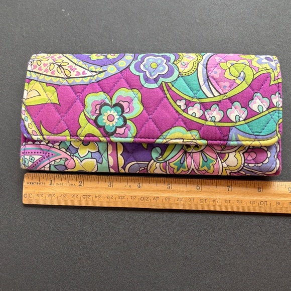 Vera Bradley Women's Paisley Wallet - Purple and Yellow - Picture 7 of 8
